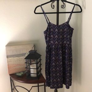 H&M Divided - Navy Spaghetti Strap Patterned Dress (Juniors)